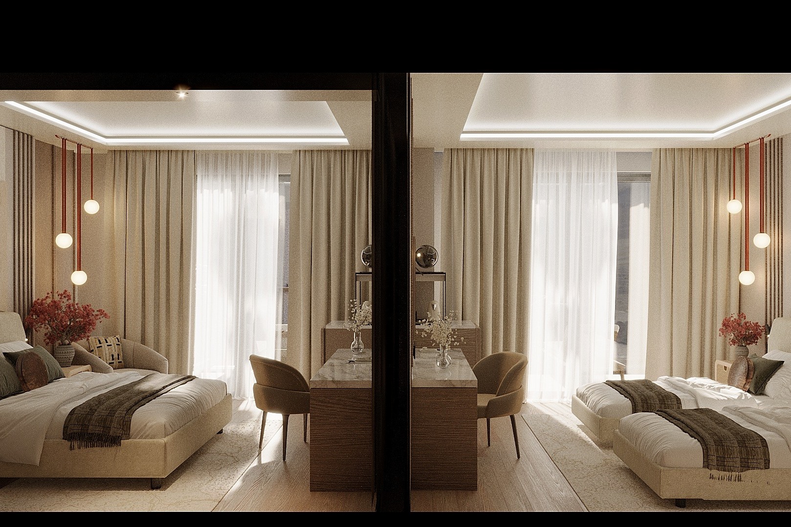 Family Room With 2 Bathroom & 2 Balcony Side Sea View